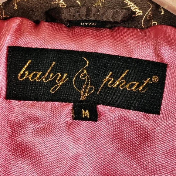 Baby Phat Women's Full Zipper Medium Puffer Brown Winter Jacket - Picture 11 of 16